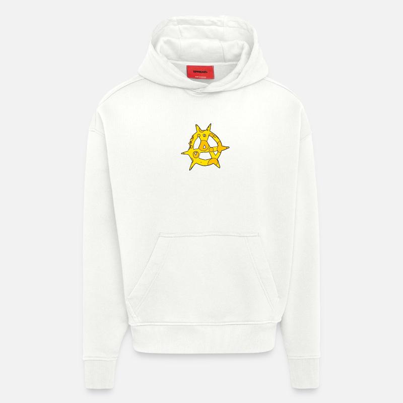 Anarchy symbol cheese - Hoodie- made by SPREAD  - OFF WHITE