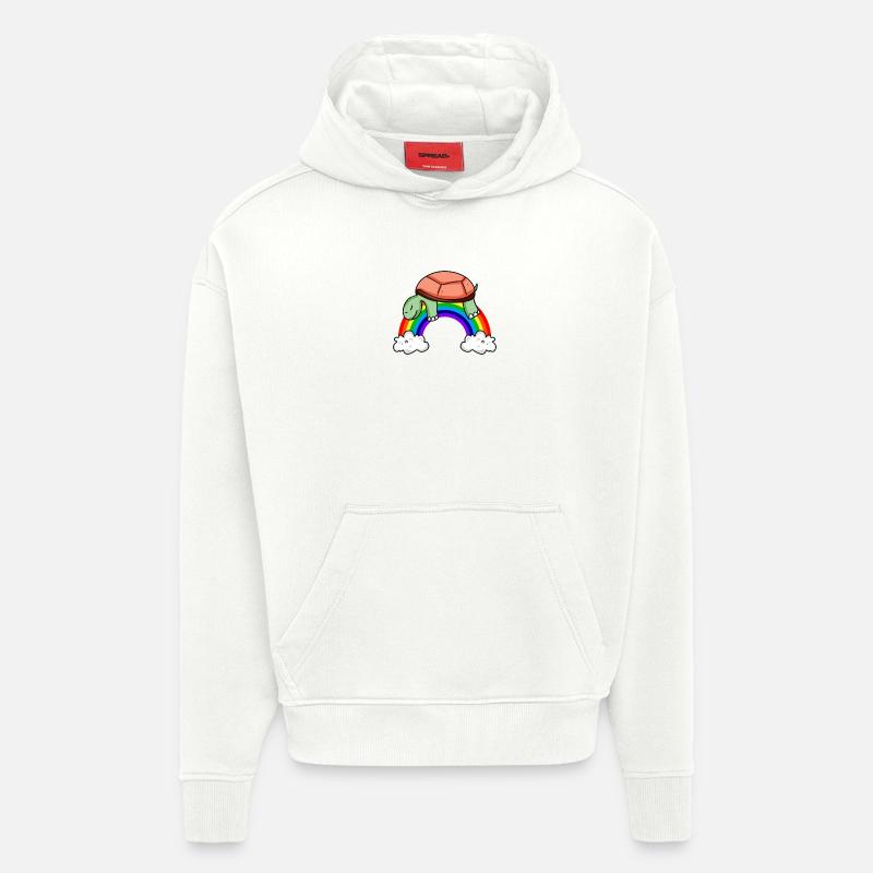Rainbow Turtle - Hoodie- made by SPREAD - OFF WHITE