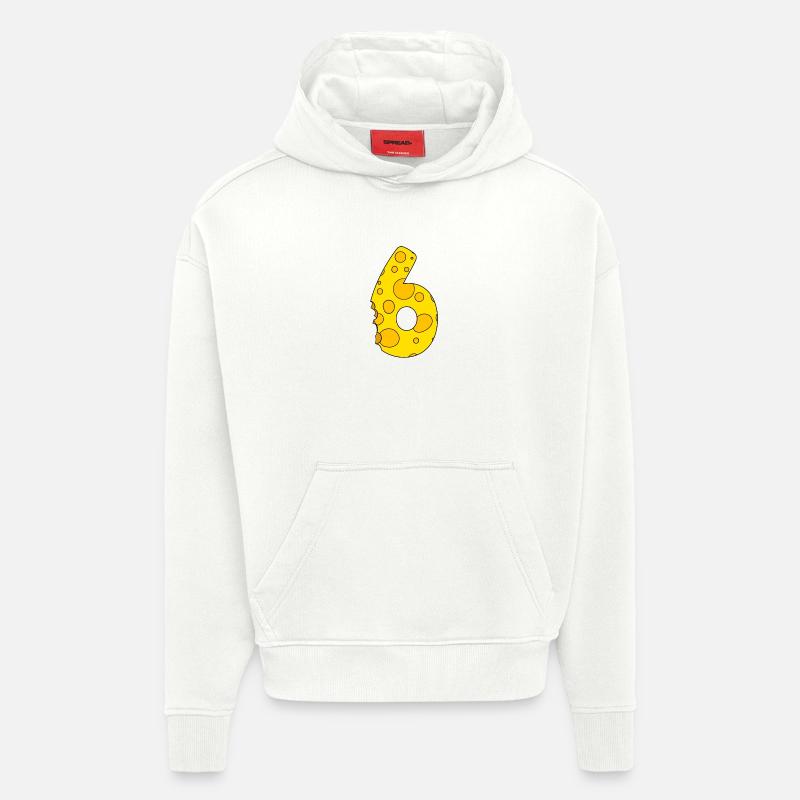 Fromage numéro 6 - Sweat à capuche bio épais oversize fabriqué en UE - OFF WHITE