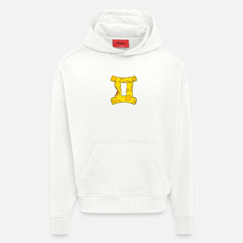 Signe du zodiaque Gémeaux - Sweat à capuche bio épais oversize fabriqué en UE - OFF WHITE
