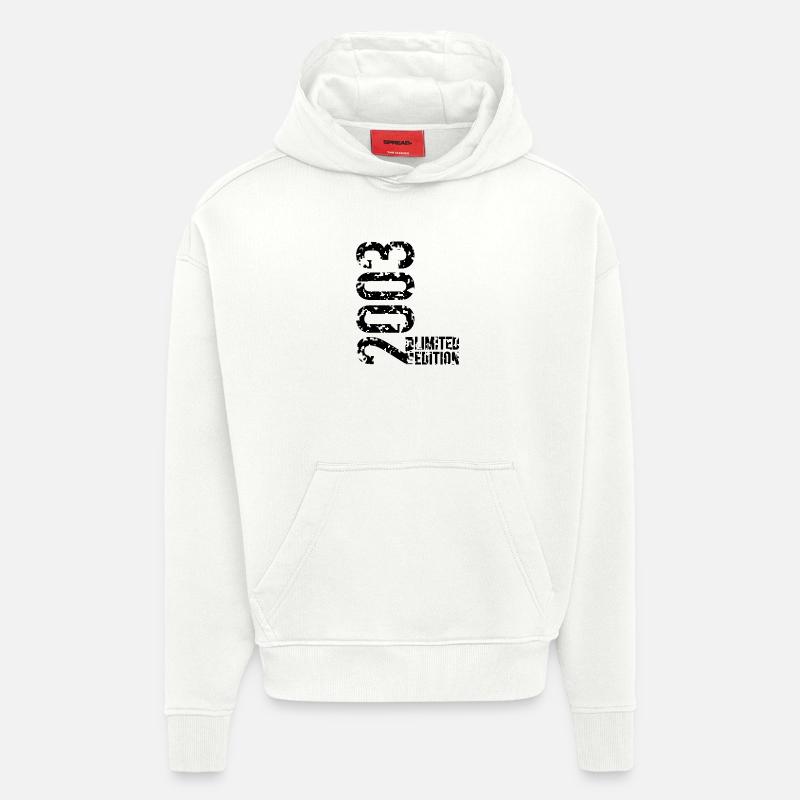 Limited édition l'an 2003 (black) - Sweat à capuche bio épais oversize fabriqué en UE - OFF WHITE