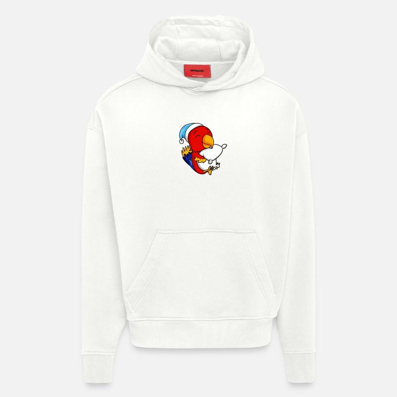 Perroquet Bébé - Sweat à capuche bio épais oversize fabriqué en UE - OFF WHITE