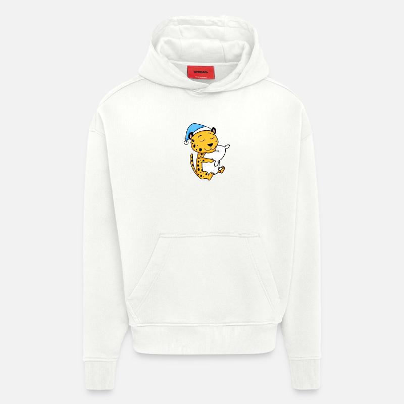 Guépard - Sweat à capuche bio épais oversize fabriqué en UE - OFF WHITE