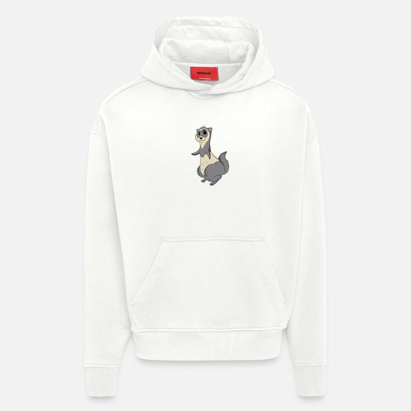 Furet - Sweat à capuche bio épais oversize fabriqué en UE - OFF WHITE