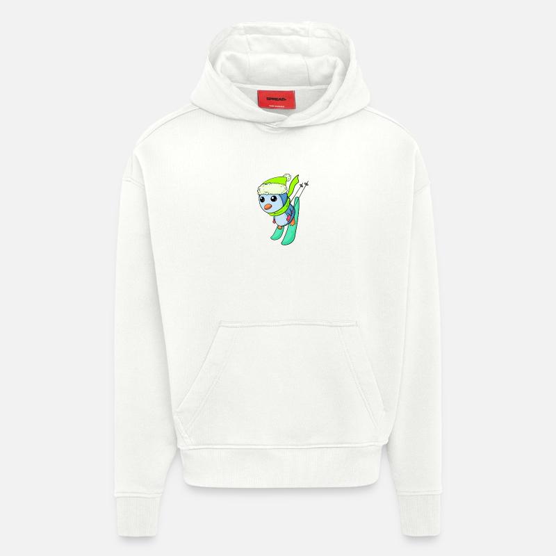 Penguin Ski Ski d’hiver - Sweat à capuche bio épais oversize fabriqué en UE - OFF WHITE