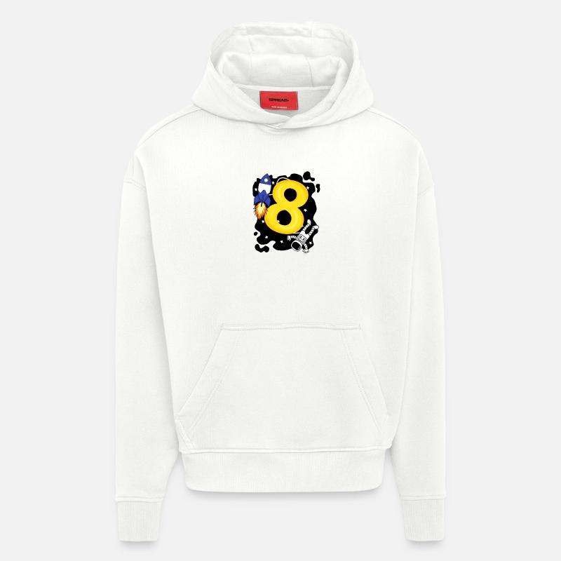 Garçon de 8 ans - Sweat à capuche bio épais oversize fabriqué en UE - OFF WHITE