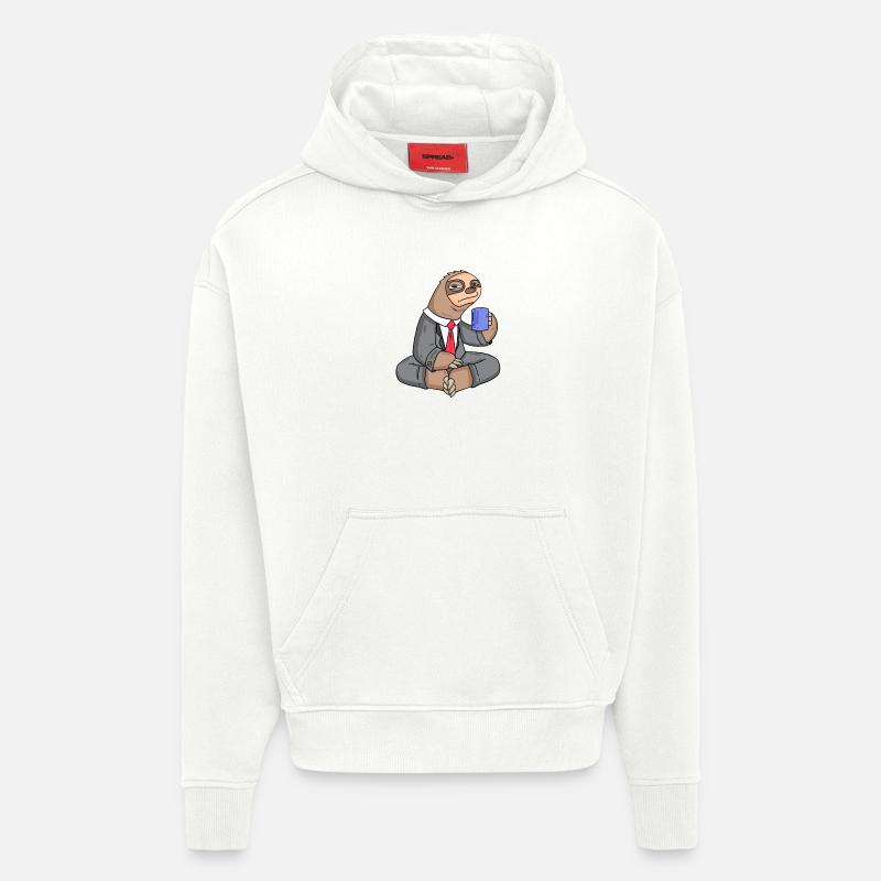 Tenue de bureau sloth - Sweat à capuche bio épais oversize fabriqué en UE - OFF WHITE