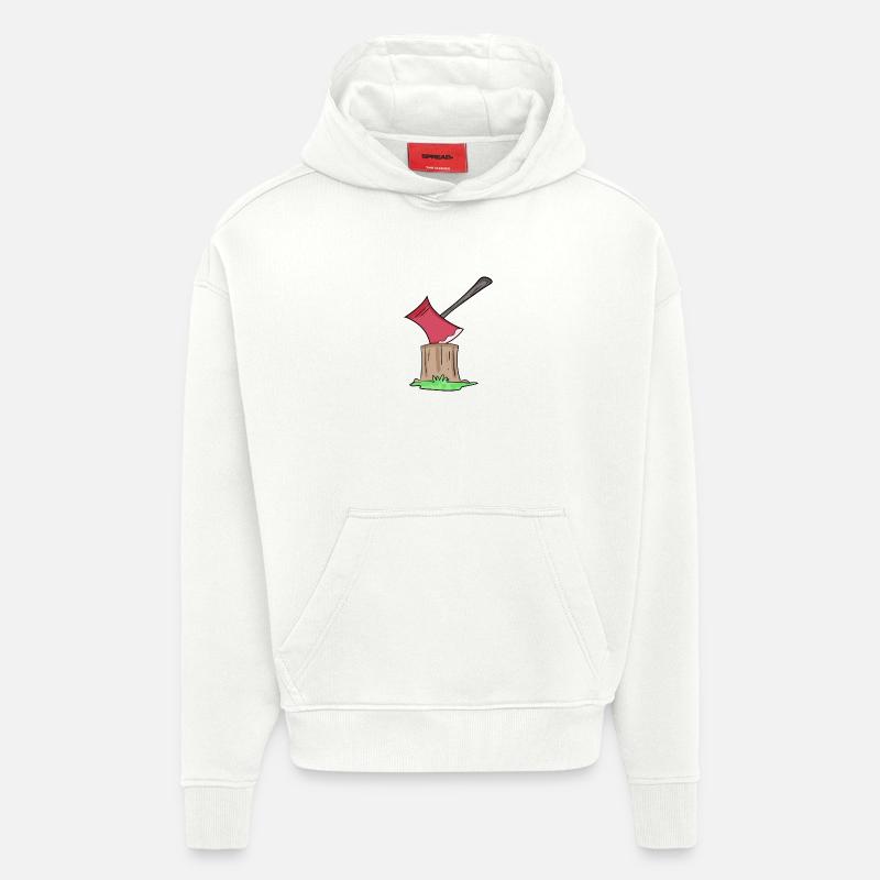 Bûcheron de hache - Sweat à capuche bio épais oversize fabriqué en UE - OFF WHITE