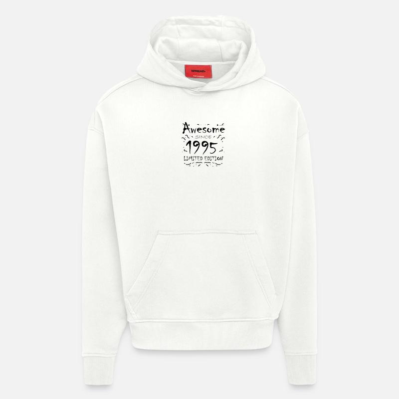 1995 - Né en 1995 - Sweat à capuche bio épais oversize fabriqué en UE - OFF WHITE
