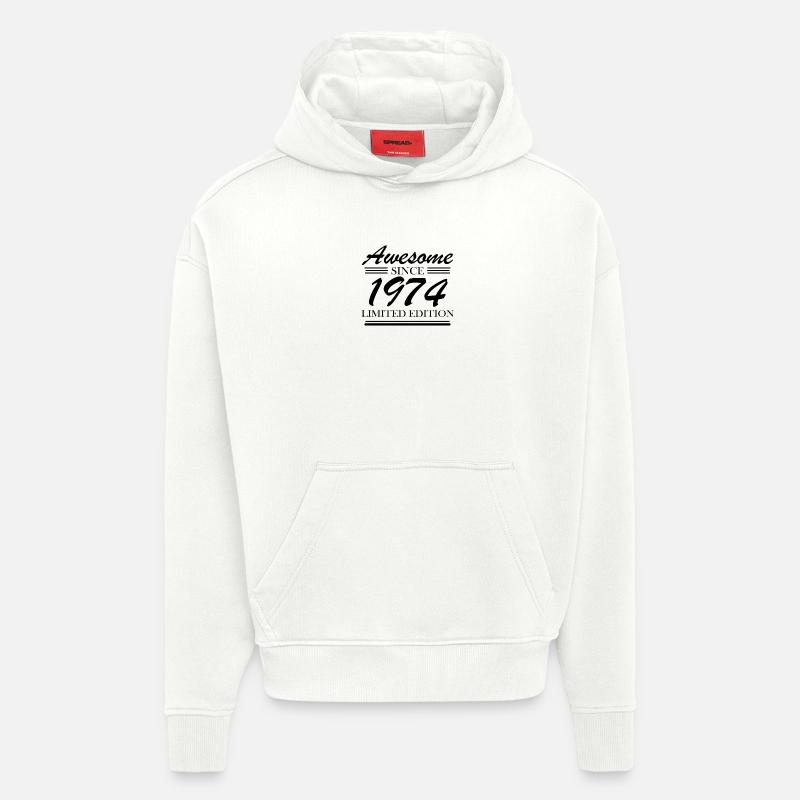 1974 - Sweat à capuche bio épais oversize fabriqué en UE - OFF WHITE