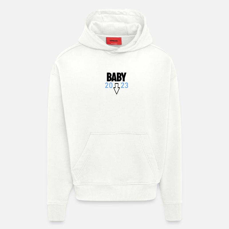 Grossesse 2023 - Enceinte - Sweat à capuche bio épais oversize fabriqué en UE - OFF WHITE