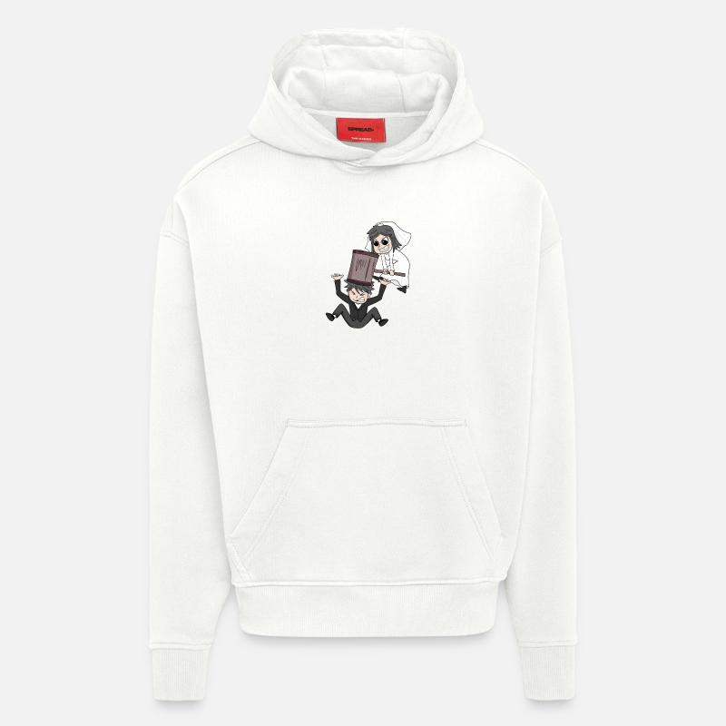 Drôle de mème de mariage - Sweat à capuche bio épais oversize fabriqué en UE - OFF WHITE
