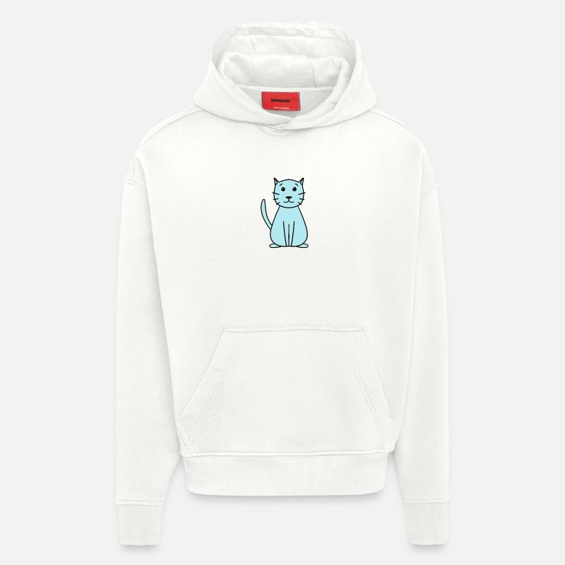chat mignon simple - Sweat à capuche bio épais oversize fabriqué en UE - OFF WHITE