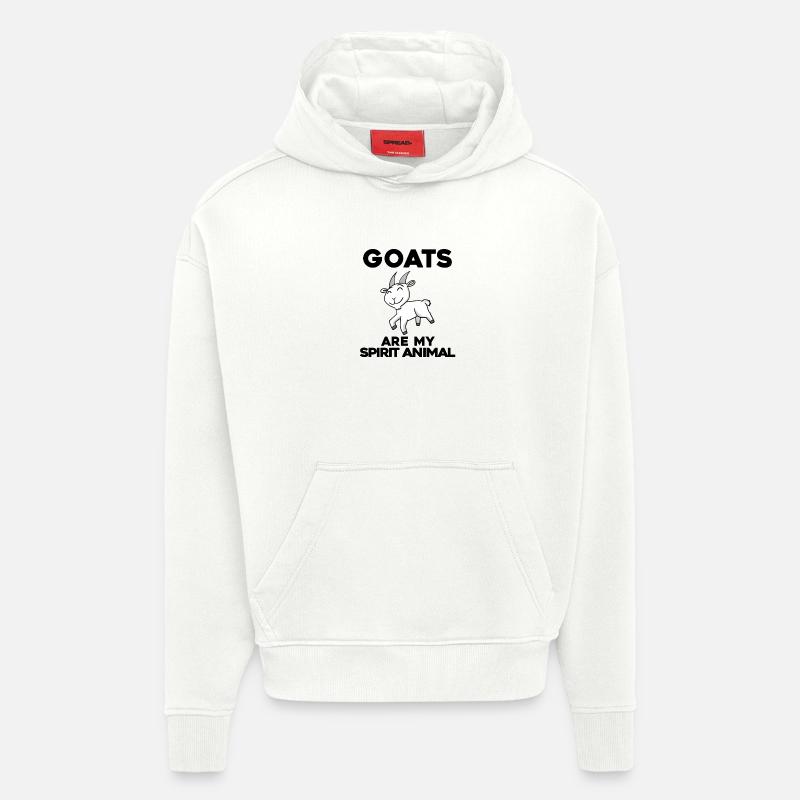 Chèvre Chèvre Chèvre - Sweat à capuche bio épais oversize fabriqué en UE - OFF WHITE