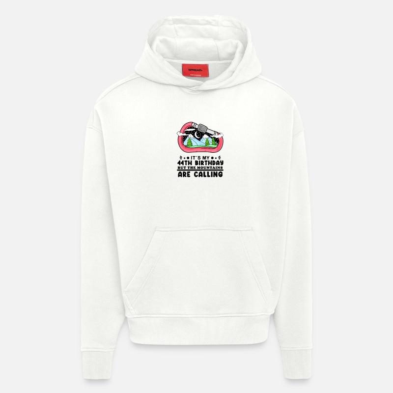 44e anniversaire Mountains 44 ans - Sweat à capuche bio épais oversize fabriqué en UE - OFF WHITE