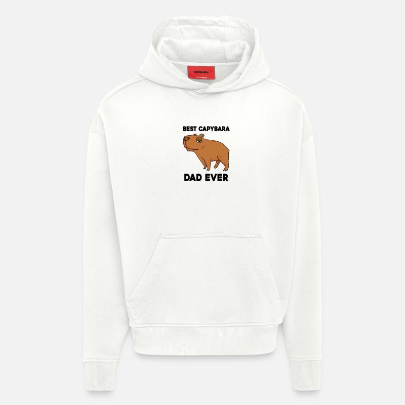 Capybara Père Capybara - Sweat à capuche bio épais oversize fabriqué en UE - OFF WHITE