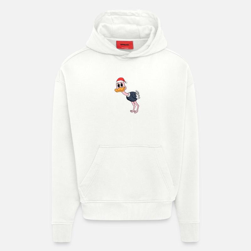 Bouquet de Noël - Sweat à capuche bio épais oversize fabriqué en UE - OFF WHITE