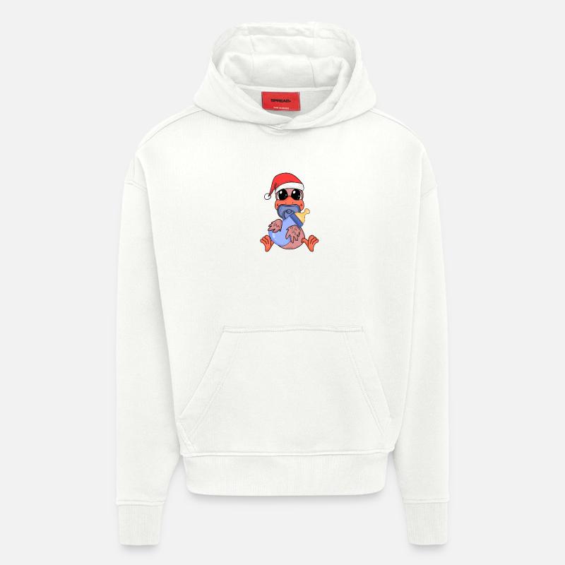 Poulet Bébé Noël - Sweat à capuche bio épais oversize fabriqué en UE - OFF WHITE