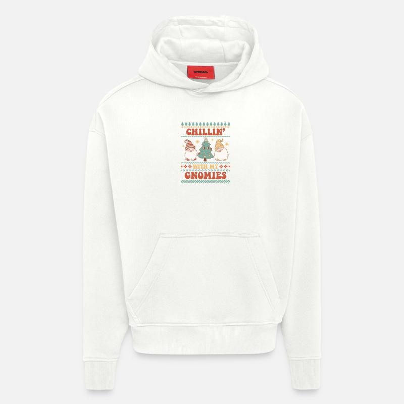 Pull de Noël moche - Sweat à capuche bio épais oversize fabriqué en UE - OFF WHITE