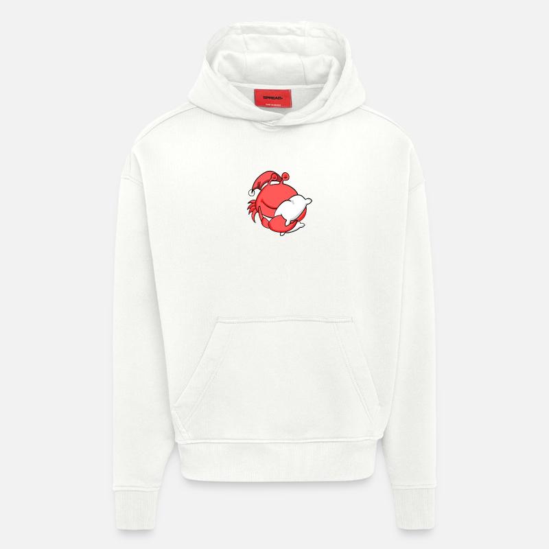 Crabe Mignon Fatigué Noël - Sweat à capuche bio épais oversize fabriqué en UE - OFF WHITE