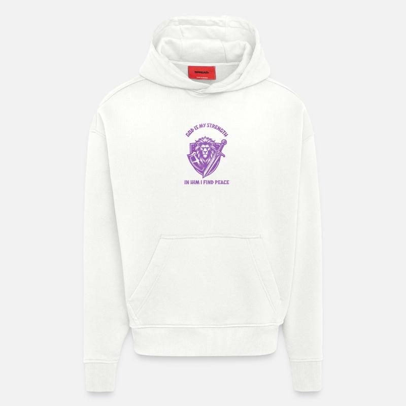 Löwenheld Kampfgeist Wappenshield Design - Hoodie- made by SPREAD  - OFF WHITE