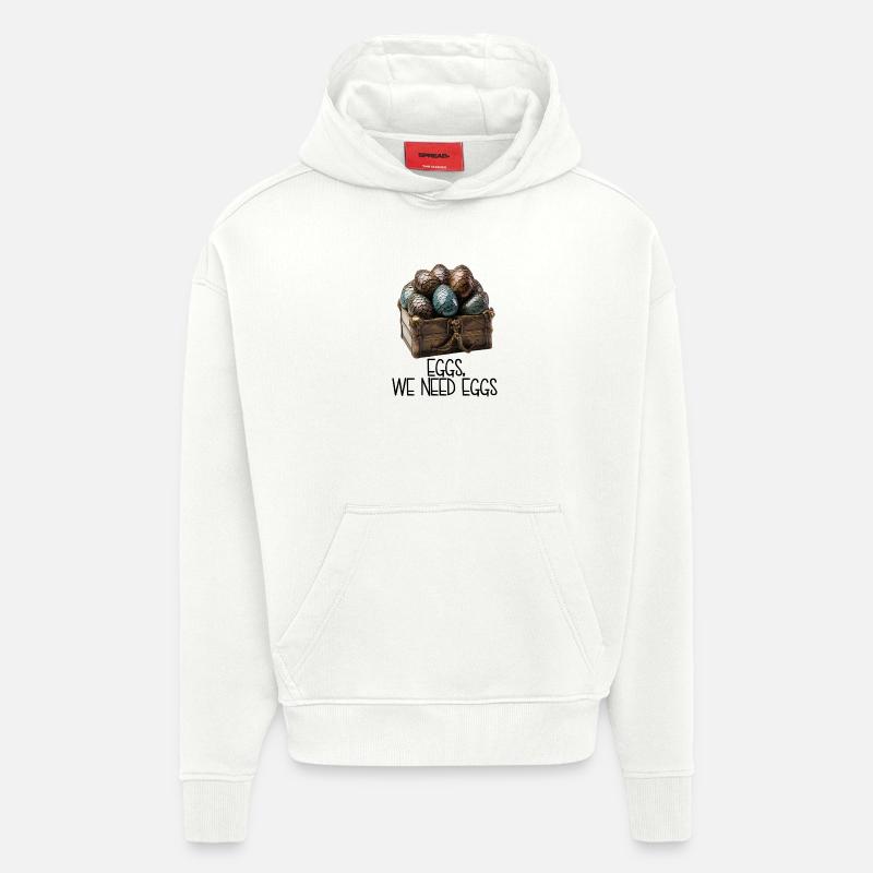 Eggs, We Need Eggs – Dracheneier Schatzkiste - Hoodie- made by SPREAD  - OFF WHITE
