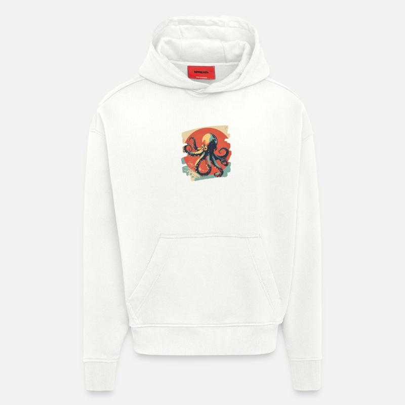 Octopus Octopus Retro - Hoodie- made by SPREAD  - OFF WHITE