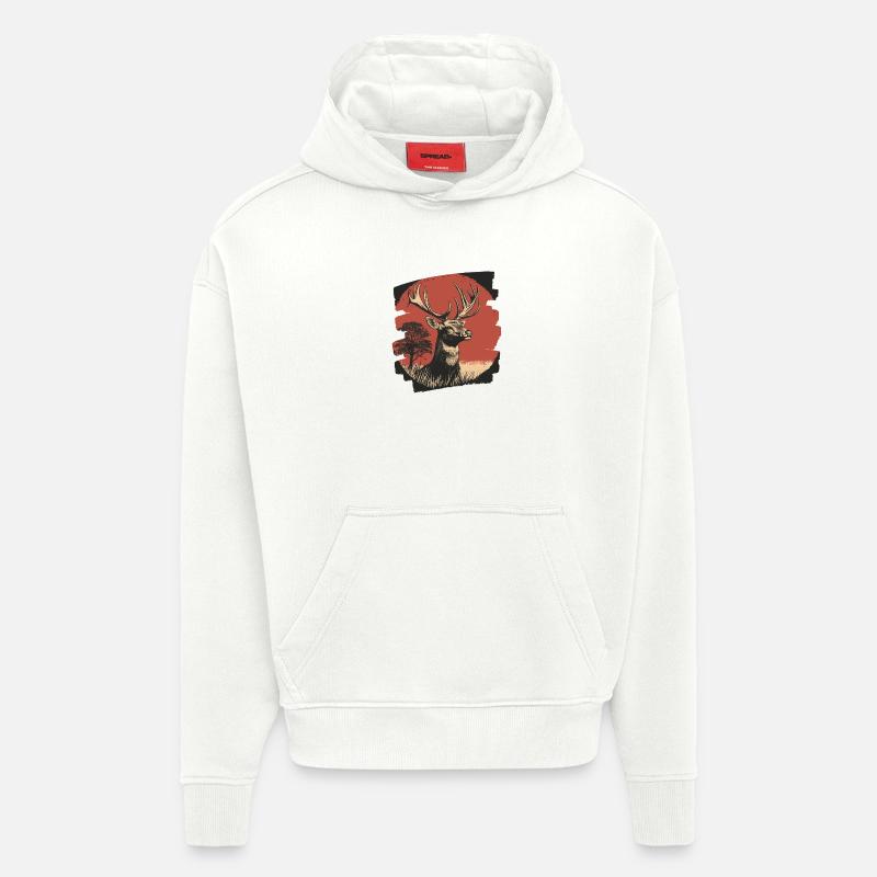 Hirsch mit Geweih - Hoodie- made by SPREAD  - OFF WHITE