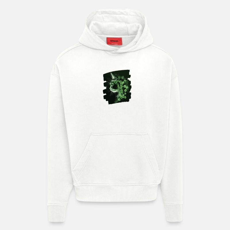 St Patricks day Katze - Hoodie- made by SPREAD  - OFF WHITE