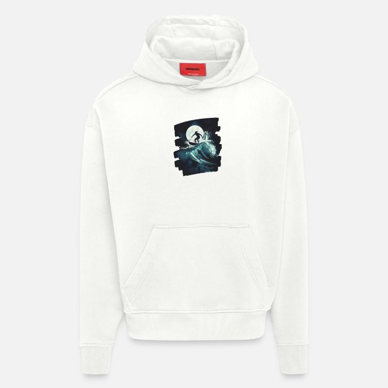 Surfeur Surf Planche de surf Surf - Sweat à capuche bio épais oversize fabriqué en UE - OFF WHITE