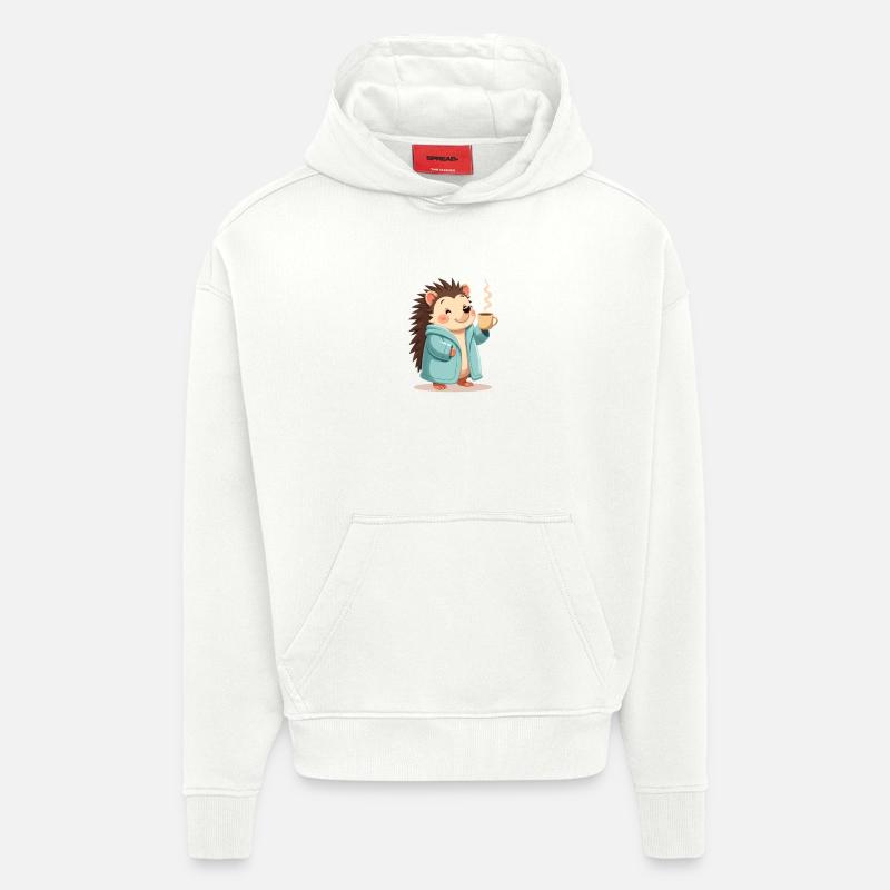 Hedgehog Mit Kaffee Pullover Design - Hoodie- made by SPREAD  - OFF WHITE