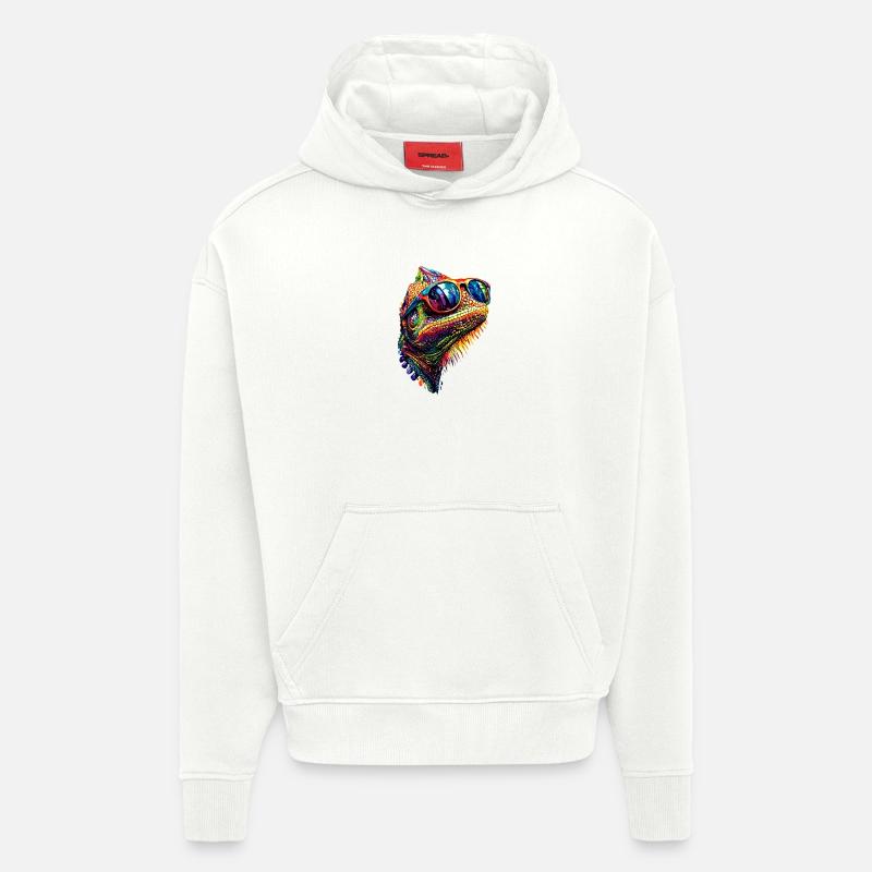 Chameleon Lizard Reptile Chameleon Iguana Lizard - Hoodie- made by SPREAD - OFF WHITE