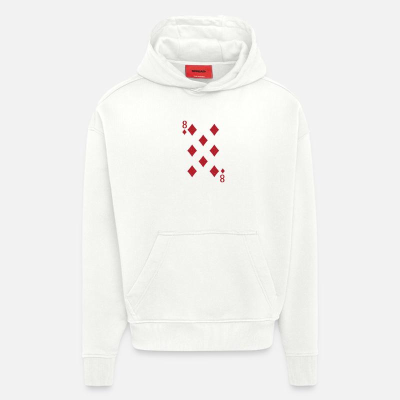 Kartenmuster 8 Karo design auf Kleidung - Hoodie- made by SPREAD  - OFF WHITE