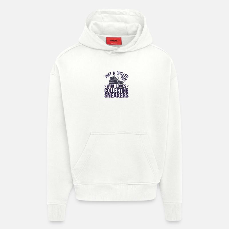 Imprimé collector de baskets décontractées - Sweat à capuche bio épais oversize fabriqué en UE - OFF WHITE