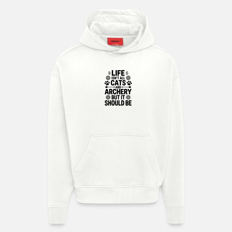 Bogenschießen Spruch Katzen Bogenschießen Geschenk - Hoodie- made by SPREAD  - OFF WHITE