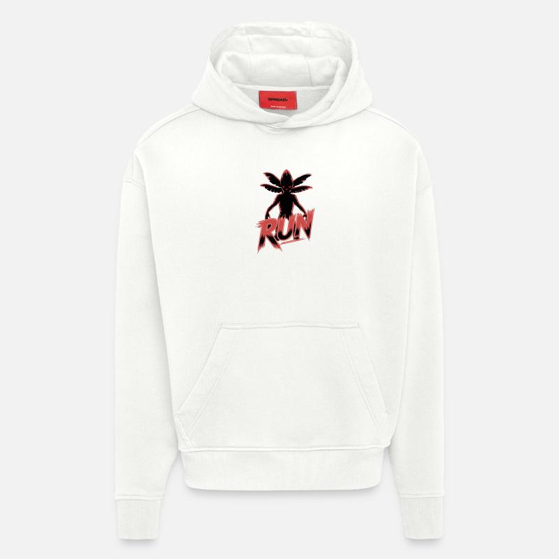 Conception de graffiti d’araignée en fuite - Sweat à capuche bio épais oversize fabriqué en UE - OFF WHITE