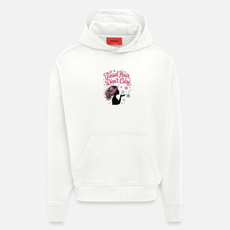 Cheveux clinquants ne s’en soucient pas - Sweat à capuche bio épais oversize fabriqué en UE - OFF WHITE