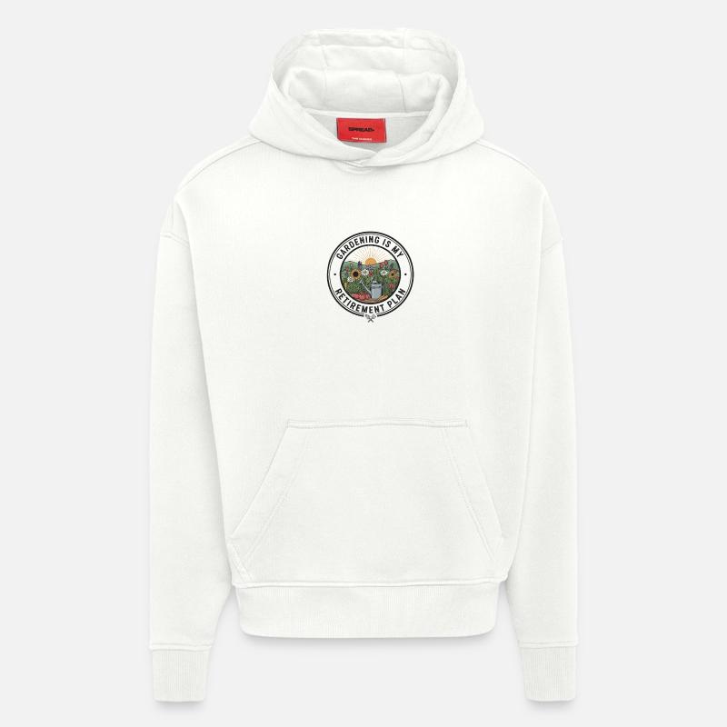 Jardinage Plan de retraite Retraité - Sweat à capuche bio épais oversize fabriqué en UE - OFF WHITE