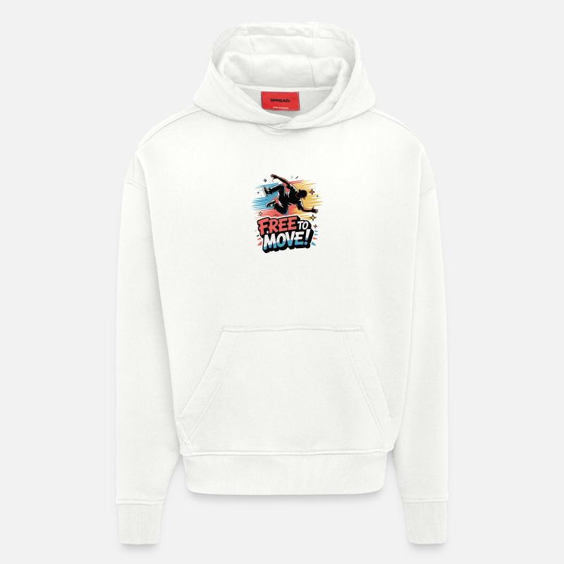 Libre de bouger Danse Burst - Sweat à capuche bio épais oversize fabriqué en UE - OFF WHITE