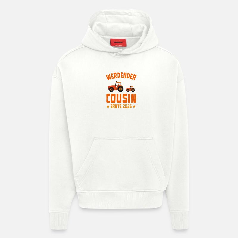 Werdender Cousin Ernte 2026 Traktor - Hoodie- made by SPREAD - OFF WHITE