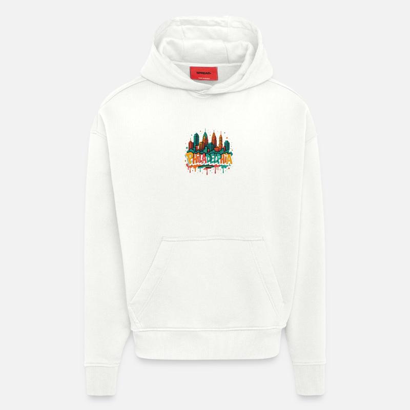 Philly Graffiti Skyline - Hoodie- made by SPREAD  - OFF WHITE