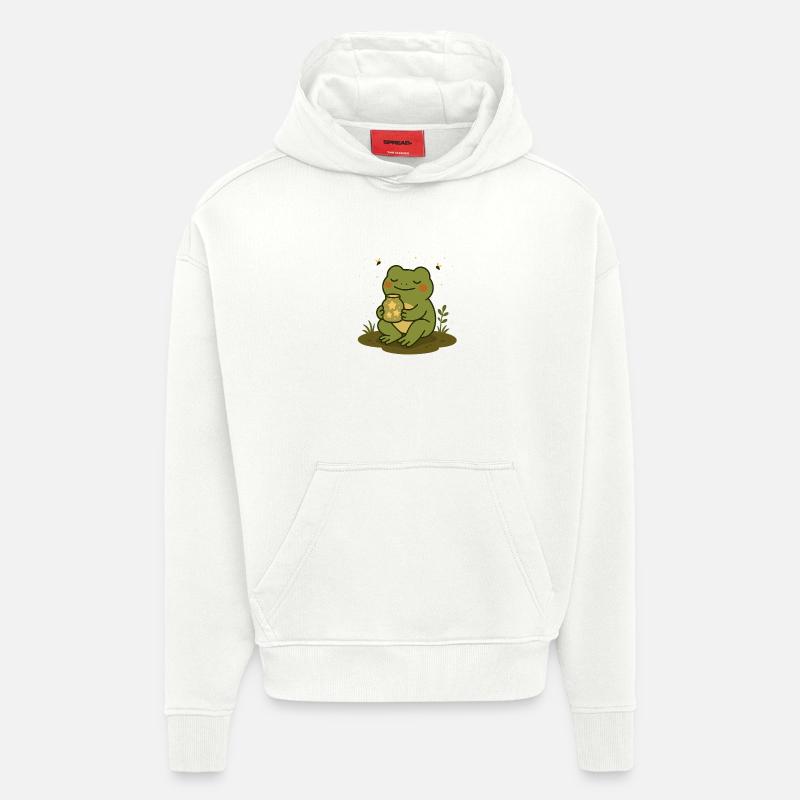 Frosch mit Sternenglas – Magisches Design - Hoodie- made by SPREAD  - OFF WHITE