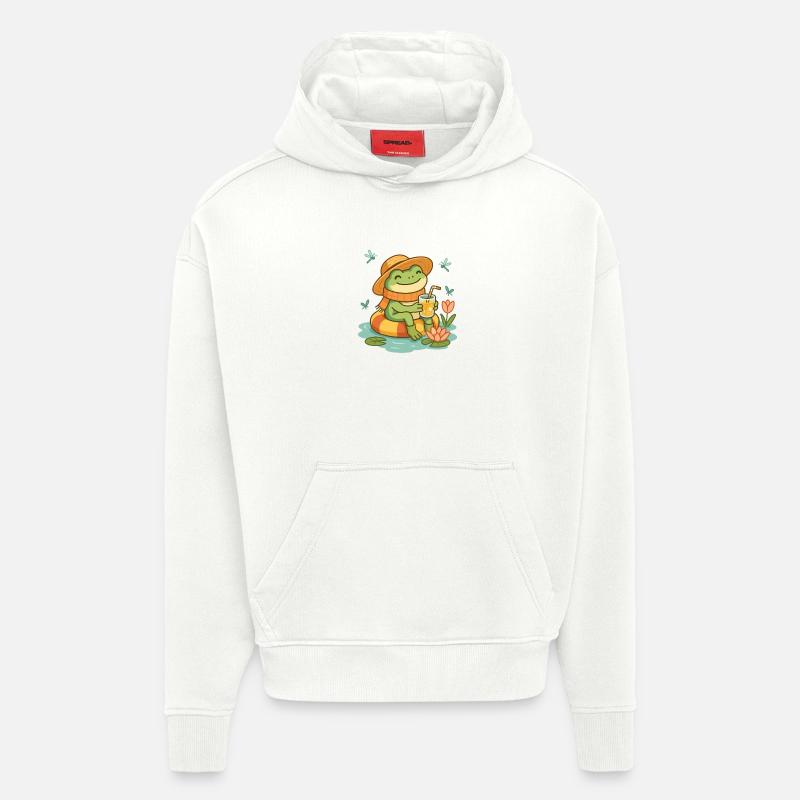 Grenouille d’été – Grenouille douillette avec limonade - Sweat à capuche bio épais oversize fabriqué en UE - OFF WHITE
