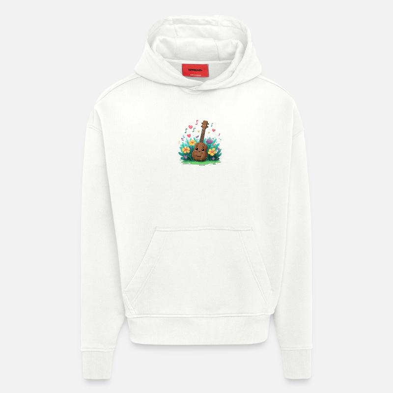 Jardin de fleurs de kukulele - Sweat à capuche bio épais oversize fabriqué en UE - OFF WHITE