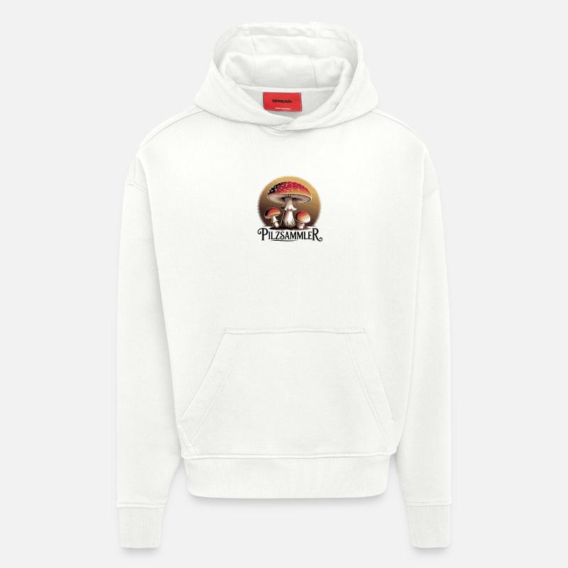 Mystical toadstools in the moonlight - Hoodie- made by SPREAD  - OFF WHITE