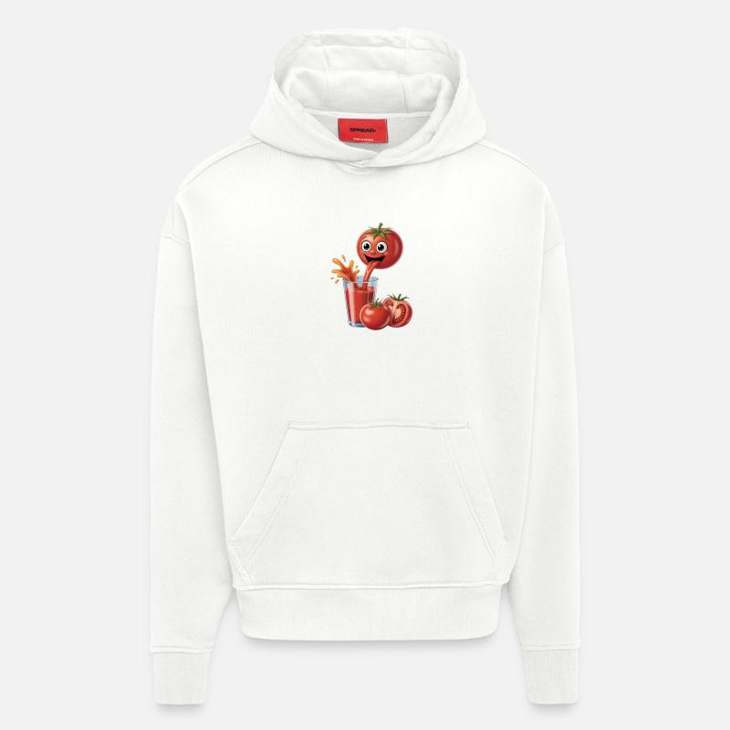 Jus de tomate Tomate Tomate - Sweat à capuche bio épais oversize fabriqué en UE - OFF WHITE