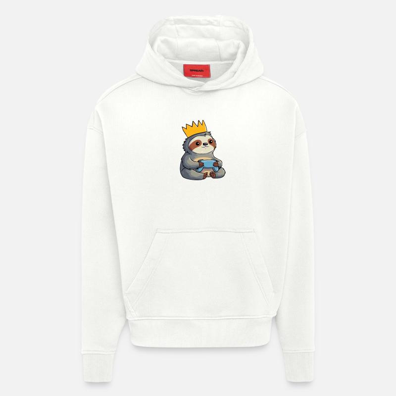Faultier mit Krone und controller - Hoodie- made by SPREAD  - OFF WHITE