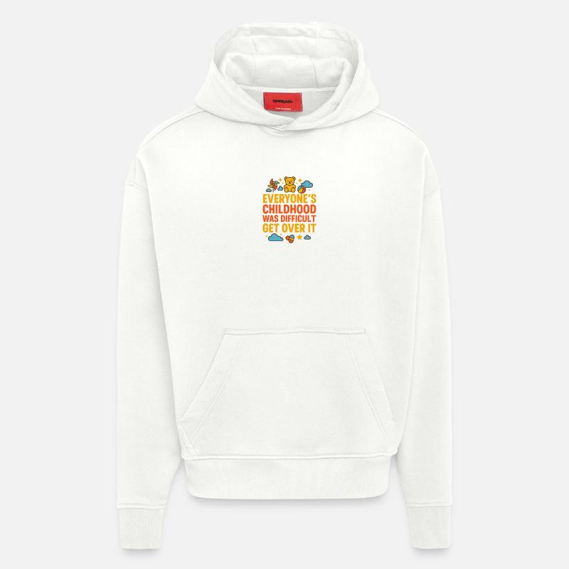 Over ItBold Childhood Struggle Botschaft - Hoodie- made by SPREAD  - OFF WHITE