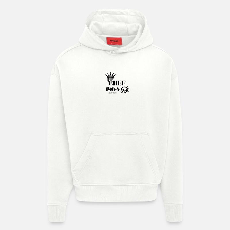 Édition Chef 1964 61 anniversaire Déclaration - Sweat à capuche bio épais oversize fabriqué en UE - OFF WHITE