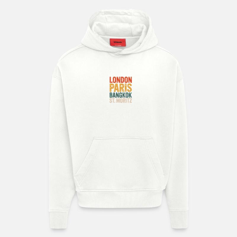 St. Moritz Schweizer Graubünden - Hoodie- made by SPREAD  - OFF WHITE